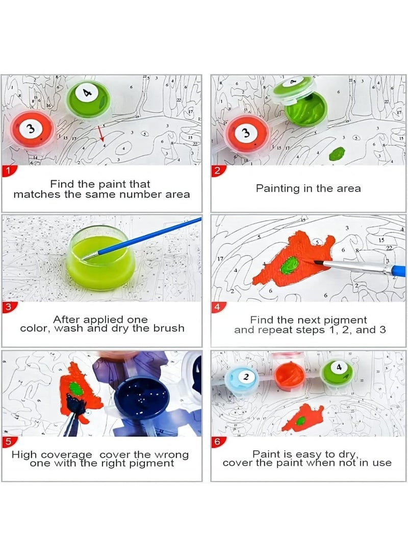 ChicAbode Paint by Numbers Kit for Adults, European Style Street Scene Acrylic Painting on Canvas, Easy DIY Paint by Number for Beginners, 16" x 20" Decorative Wall Art for Home or Gift - Image 3